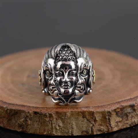 Buddha & Mara 925 Sterling Silver Ring