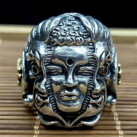 Buddha & Mara 925 Sterling Silver Ring