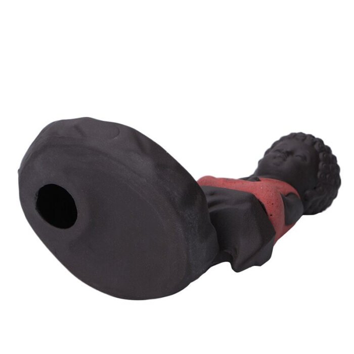 H15bc4c215ee84e8f88bcf2cf9d3b50c9C 4 Colors Available Ceramic Little Monk Smoke Backflow Cone Censer Holder Incense Burner Home Decoration