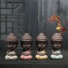 Creative Purple Clay Tea Pets Ornament Buddha Figurines Little Monk  Baby Boy Tea Table Home Decoration Crafts