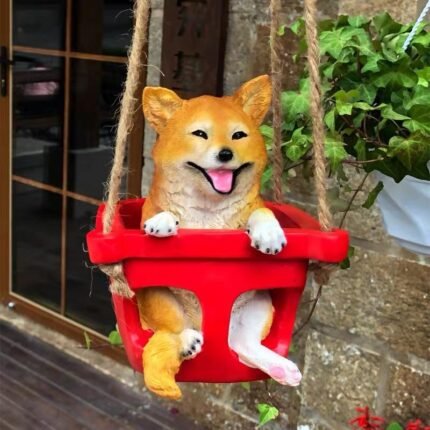 Shiba Inu Puppy On The Swing
