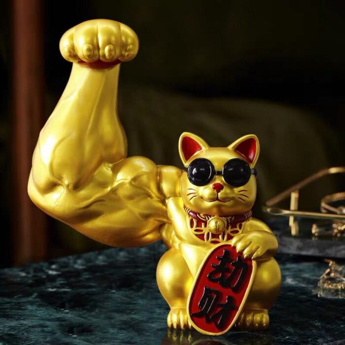 Golden Muscular Lucky Cat