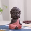 Creative Purple Clay Tea Pets Ornament Buddha Figurines Little Monk  Baby Boy Tea Table Home Decoration Crafts