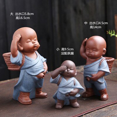 XMT-HOME New Purple Sand Pee Spout Water Spray Tea Pet Decoration Little Monk Tea Infuser Pissing Tea Boy
