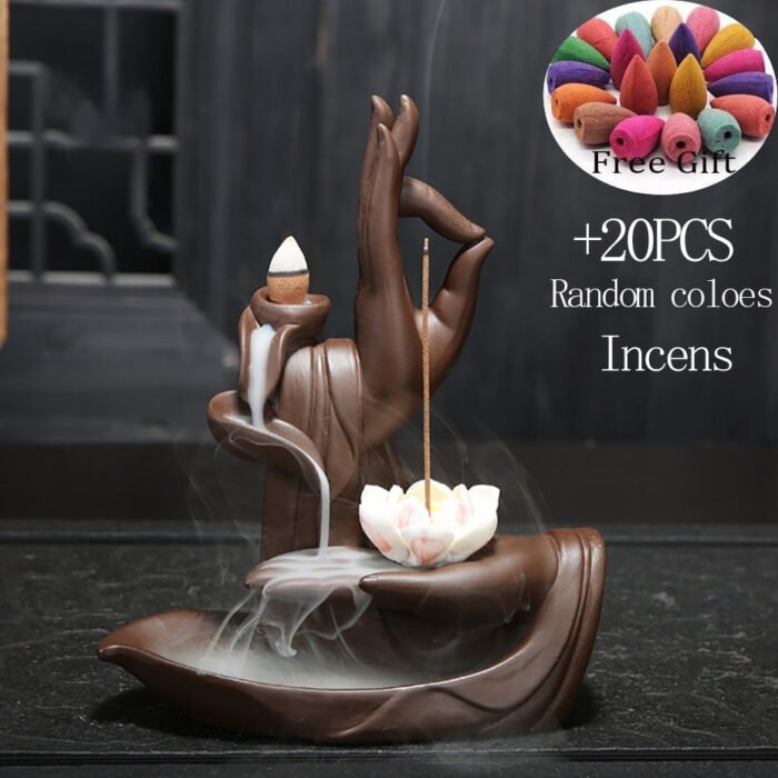 Hot Sellers Backflow Incense Cones Bigger Tower Incense Burner Incense Stick Holder Lotus Incense Censer Little Monk Burner