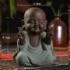 VILEAD Ceramic Buddha Statues Modern Mini Monk Sculpture Tea Set Statuette Miniature Figurines for Home Decoration Accessories
