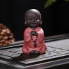 Creative Purple Clay Tea Pets Ornament Buddha Figurines Little Monk  Baby Boy Tea Table Home Decoration Crafts