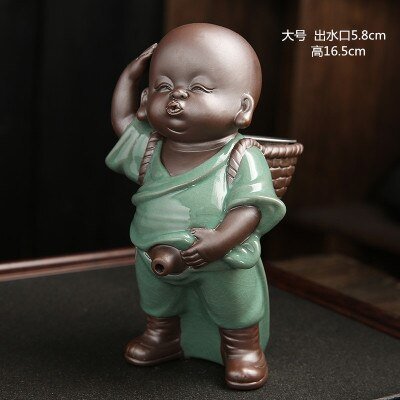 XMT-HOME New Purple Sand Pee Spout Water Spray Tea Pet Decoration Little Monk Tea Infuser Pissing Tea Boy