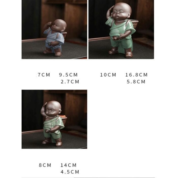 H9925d2742d0c49c3b1547eecb076a31dl Tea Pets Ornament Chinese Folk Art Purple Clay Decoration Crafts Figurines Little Monk Yixing Baby Boy Spray Pee Tea Accessories