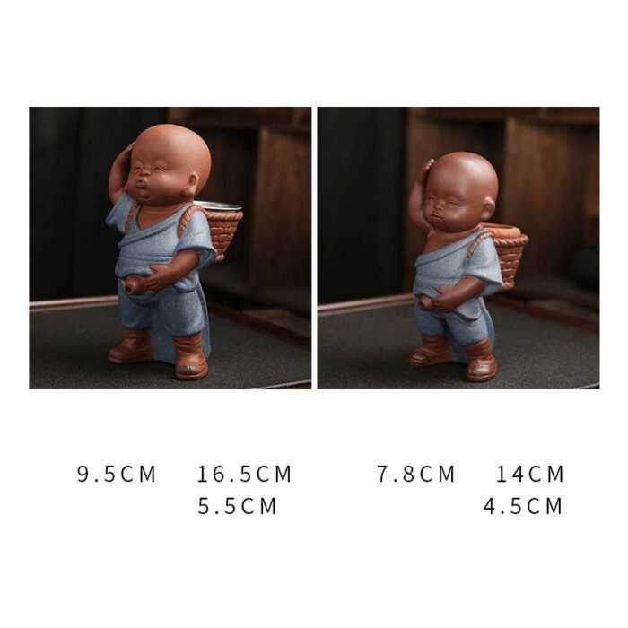 H9c3b091ce4d34500b52483797a299d80g Tea Pets Ornament Chinese Folk Art Purple Clay Decoration Crafts Figurines Little Monk Yixing Baby Boy Spray Pee Tea Accessories