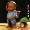 H9da3fb82bdac415da34b7e133af077ddD Tea Pets Ornament Chinese Folk Art Purple Clay Decoration Crafts Figurines Little Monk Yixing Baby Boy Spray Pee Tea Accessories