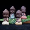 Small Buddha Statue Monk Figurine Tathagata India Yoga MandalaTea Pet Purple Ceramic Crafts Decorative Ornaments