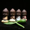 Small Buddha Statue Monk Figurine Tathagata India Yoga MandalaTea Pet Purple Ceramic Crafts Decorative Ornaments