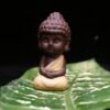 Small Buddha Statue Monk Figurine Tathagata India Yoga MandalaTea Pet Purple Ceramic Crafts Decorative Ornaments