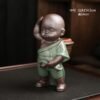 Hb08956c2cdf54e939034111e7c204ff2q Tea Pets Ornament Chinese Folk Art Purple Clay Decoration Crafts Figurines Little Monk Yixing Baby Boy Spray Pee Tea Accessories