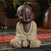 VILEAD Ceramic Buddha Statues Modern Mini Monk Sculpture Tea Set Statuette Miniature Figurines for Home Decoration Accessories