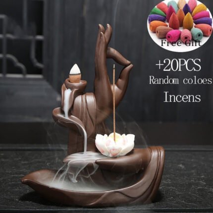 Hcaa44c2340d043aa9a83f4d95d24fd1bu Hot Sellers Backflow Incense Cones Bigger Tower Incense Burner Incense Stick Holder Lotus Incense Censer Little Monk Burner