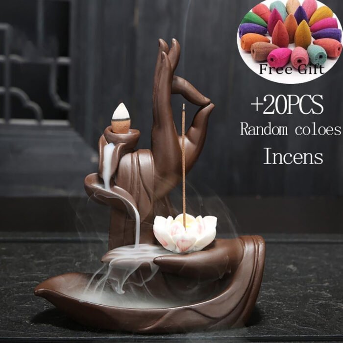 Hot Sellers Backflow Incense Cones Bigger Tower Incense Burner Incense Stick Holder Lotus Incense Censer Little Monk Burner