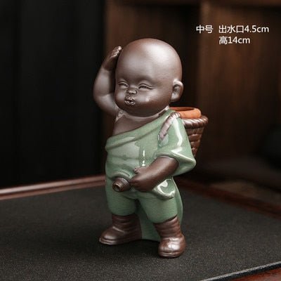 XMT-HOME New Purple Sand Pee Spout Water Spray Tea Pet Decoration Little Monk Tea Infuser Pissing Tea Boy