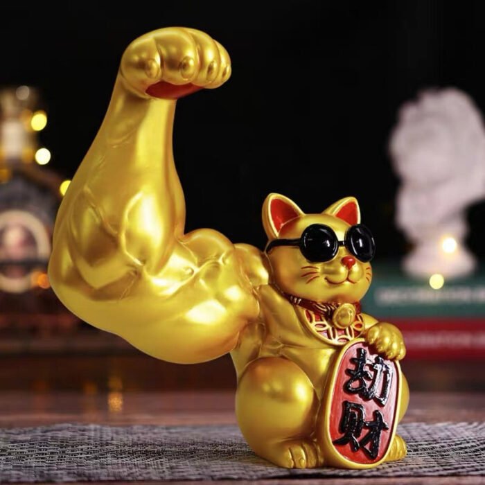 Golden Muscular Lucky Cat